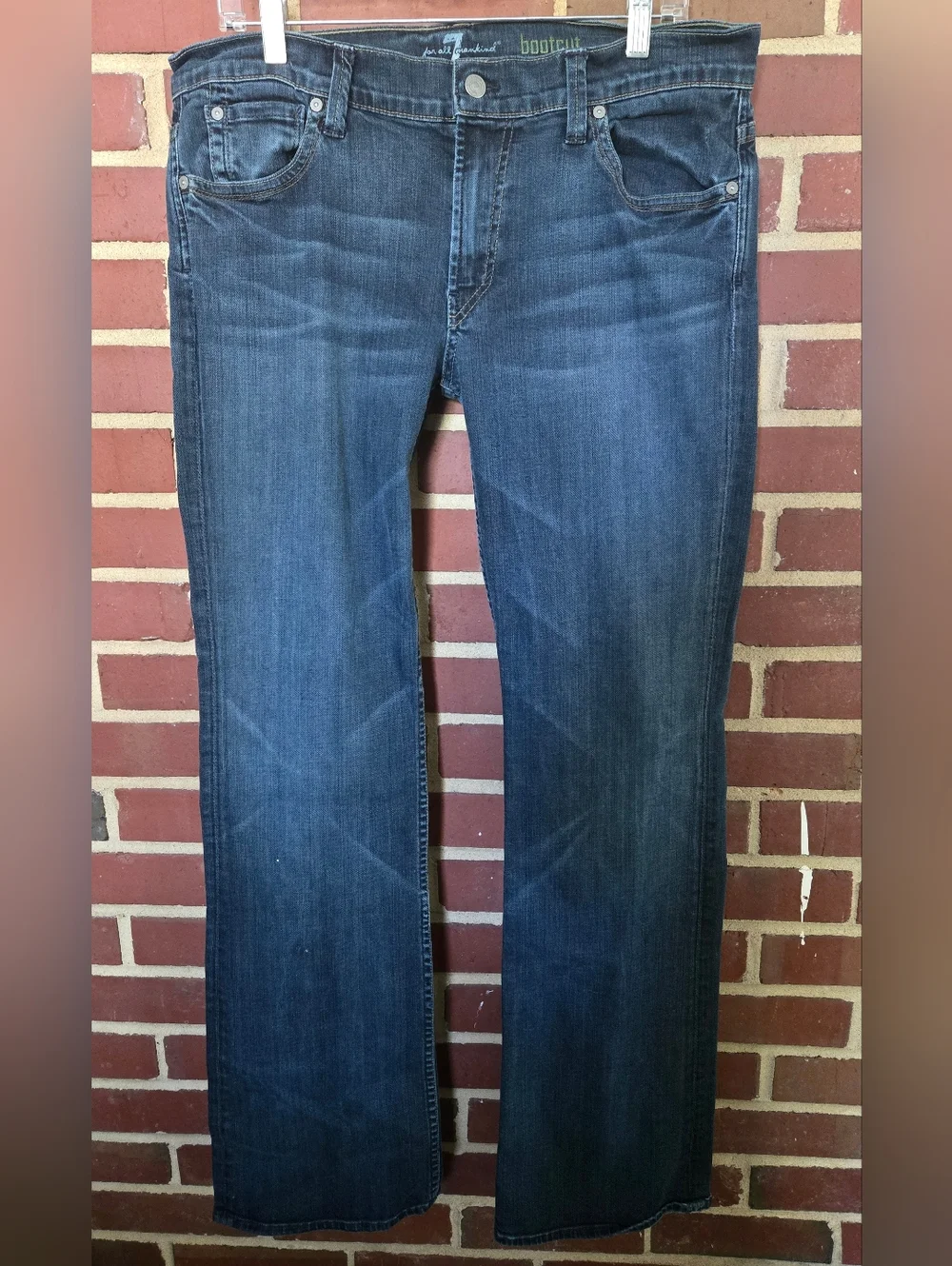 7 For All Mankind Bootcut Jeans Men's 36 Dark Wash Made in USA Premium Denim Y2K